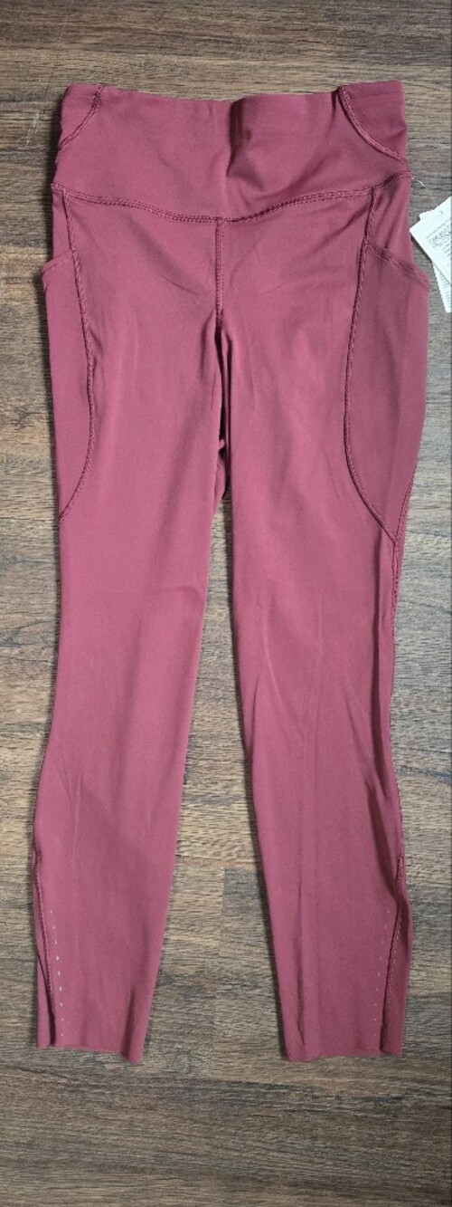 Lululemon New w/tags Fast and Free HR  size 6 Tight 25" w/Pockets Burgundy Bay